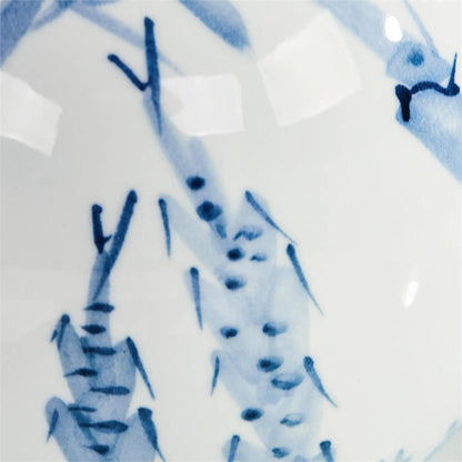 Coalescent Vase by John-Richard in white, dark blue, light blue and glazed. Made from porcelain in a traditional style.