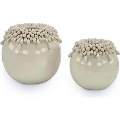 Brigid Vases (Set of 2) by John-Richard in glazed. Made from ceramic in a modern style.