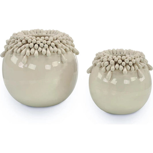 Brigid Vases (Set of 2) by John-Richard. Made from ceramic in a unique style.