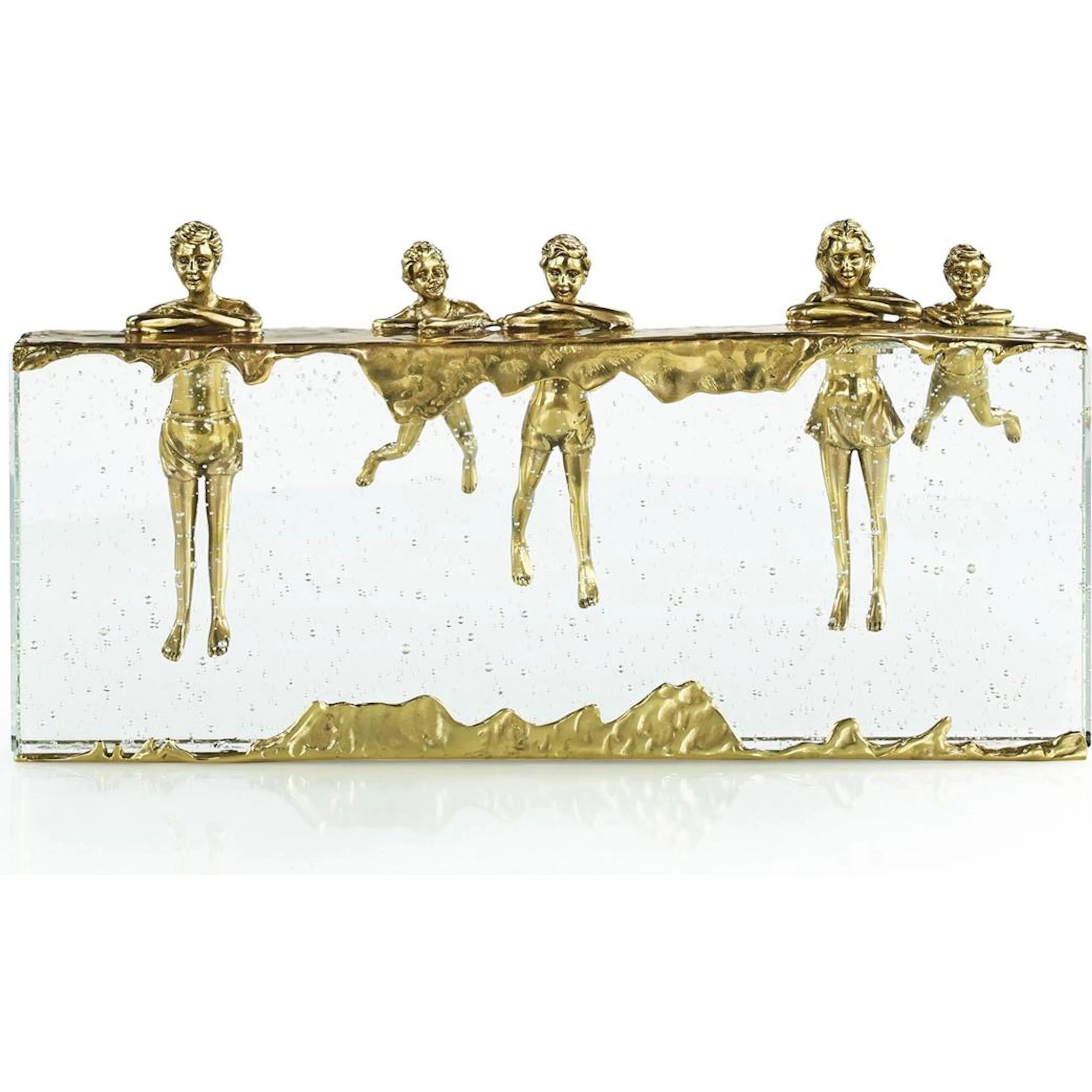 Pool Day Sculpture by John-Richard in polished brass. Made from unique in a modern style.