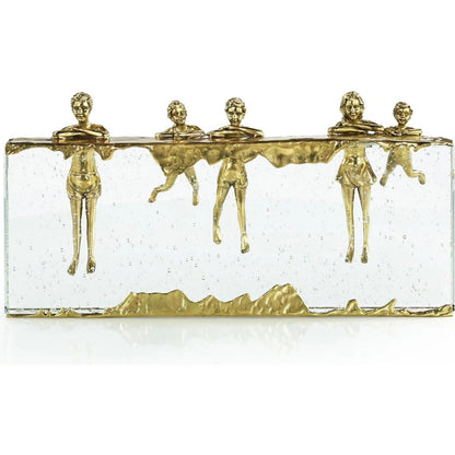 Pool Day Sculpture by John-Richard in polished brass. Made from unique in a modern style.