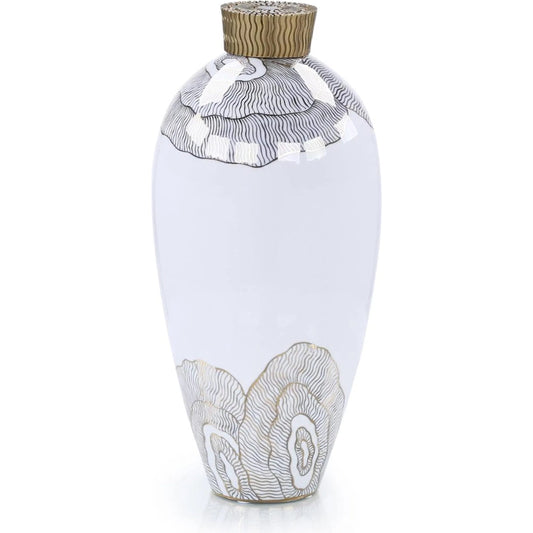 Mithran Vase by John-Richard in white. Made from unique in a unique style.