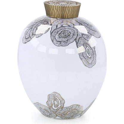 Mithran Vase by John-Richard in white. Made from unique in a eclectic & global style.