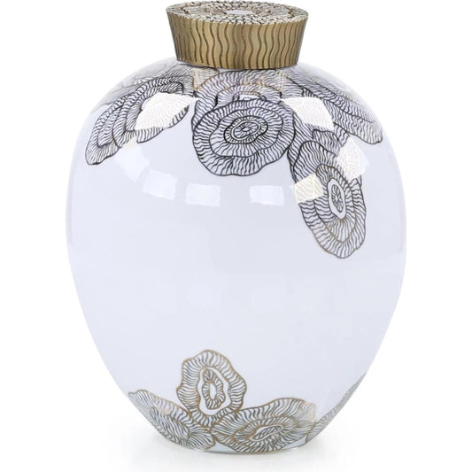 Mithran Vase by John-Richard in white. Made from unique in a unique style.