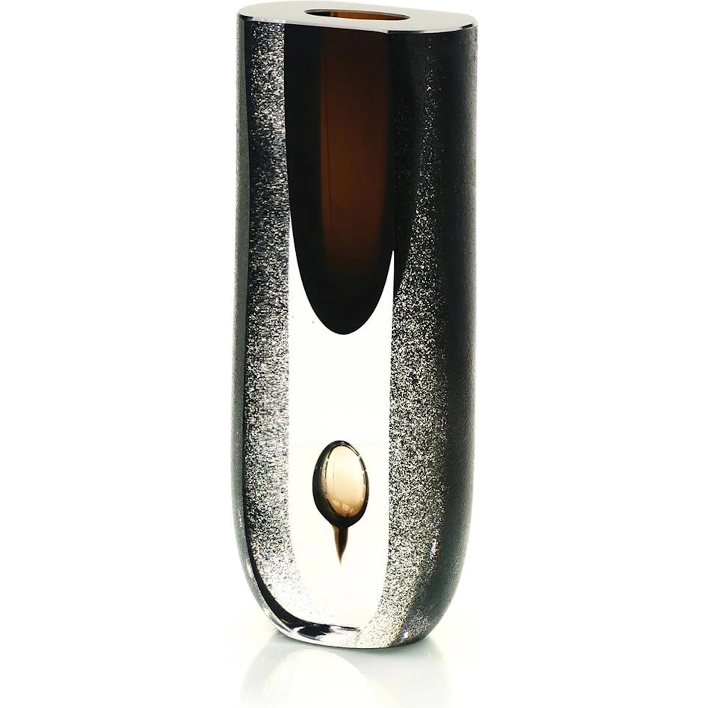 001 SI-2373129 | Primary Silo | Convergence Vase by John-Richard in clear, brown. Made from art glass in a modern style.