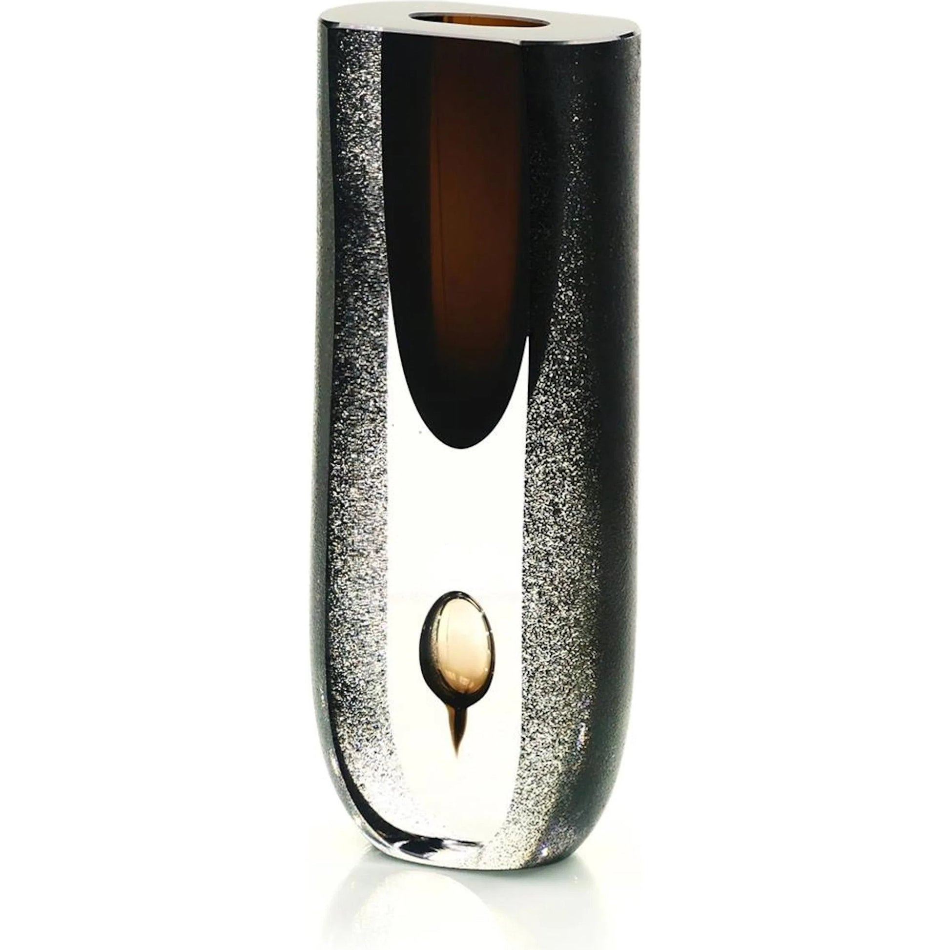 Convergence Vase by John-Richard in clear, brown. Made from art glass in a modern style.