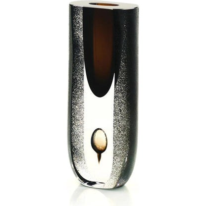 Convergence Vase by John-Richard in clear, brown. Made from art glass in a modern style.
