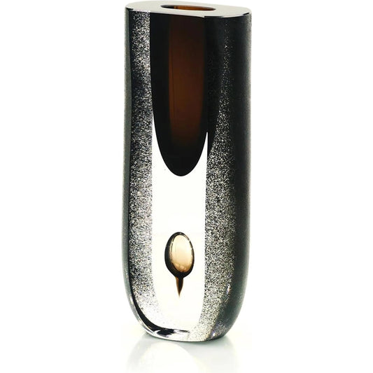 Convergence Vase by John-Richard in clear, brown. Made from art glass in a unique style.