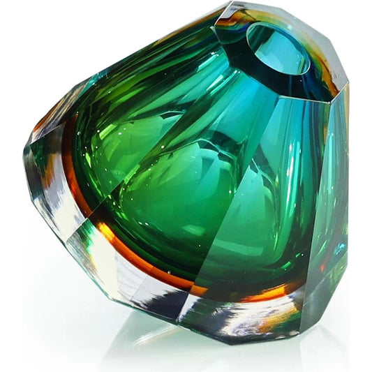 Verdant Prism Sculpture by John-Richard in emerald green. Made from unique in a unique style.