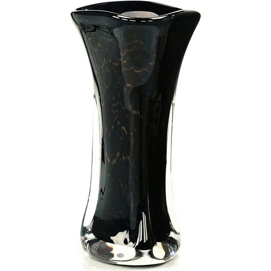 Abyss Vase by John-Richard in clear, black. Made from art glass in a unique style.