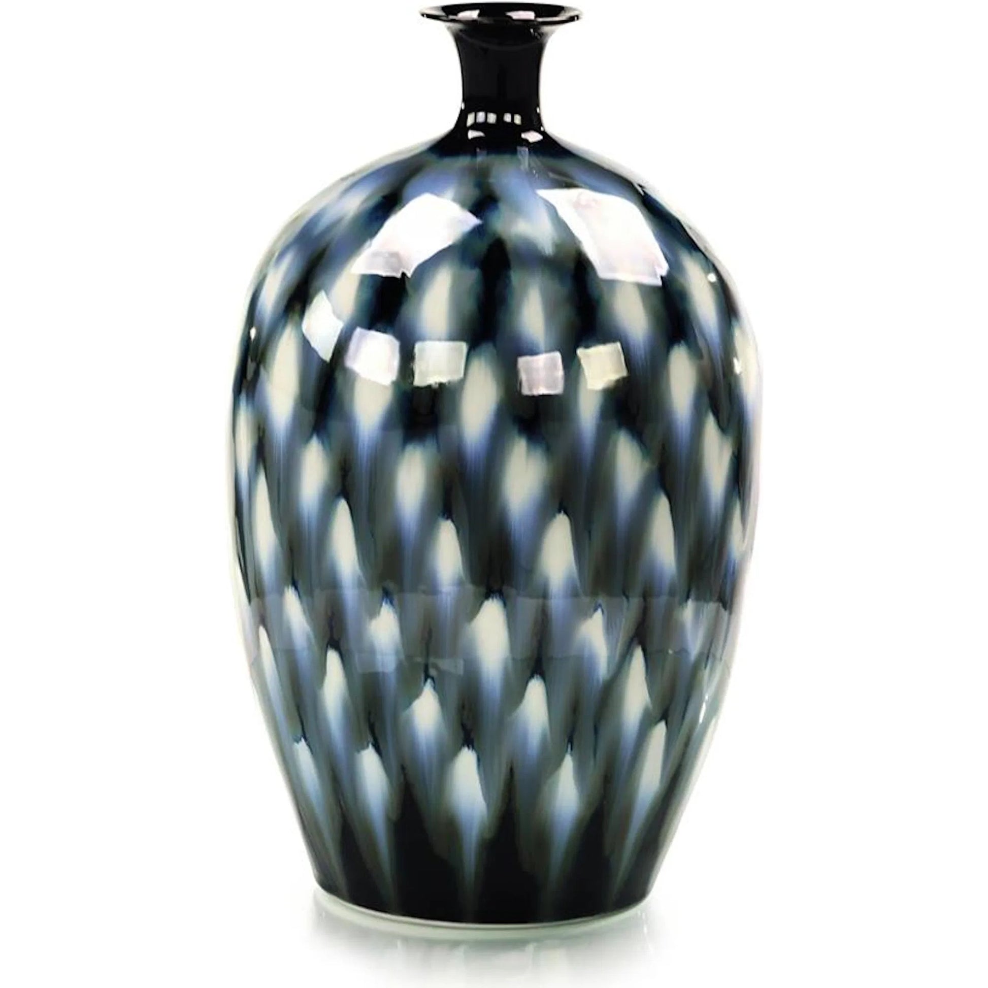 Magpie Vase by John-Richard in blue, white, black. Made from unique in a eclectic & global style.