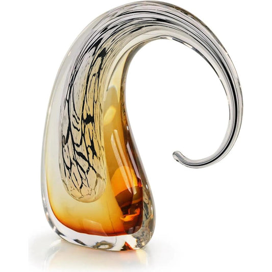 Wisp of Glass Sculpture, Small by John-Richard in amber. Made from unique in a unique style.