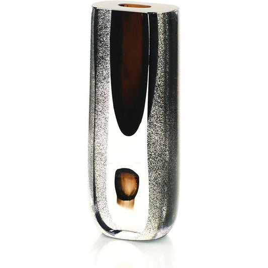 Convergence Vase by John-Richard in clear, brown. Made from art glass in a unique style.
