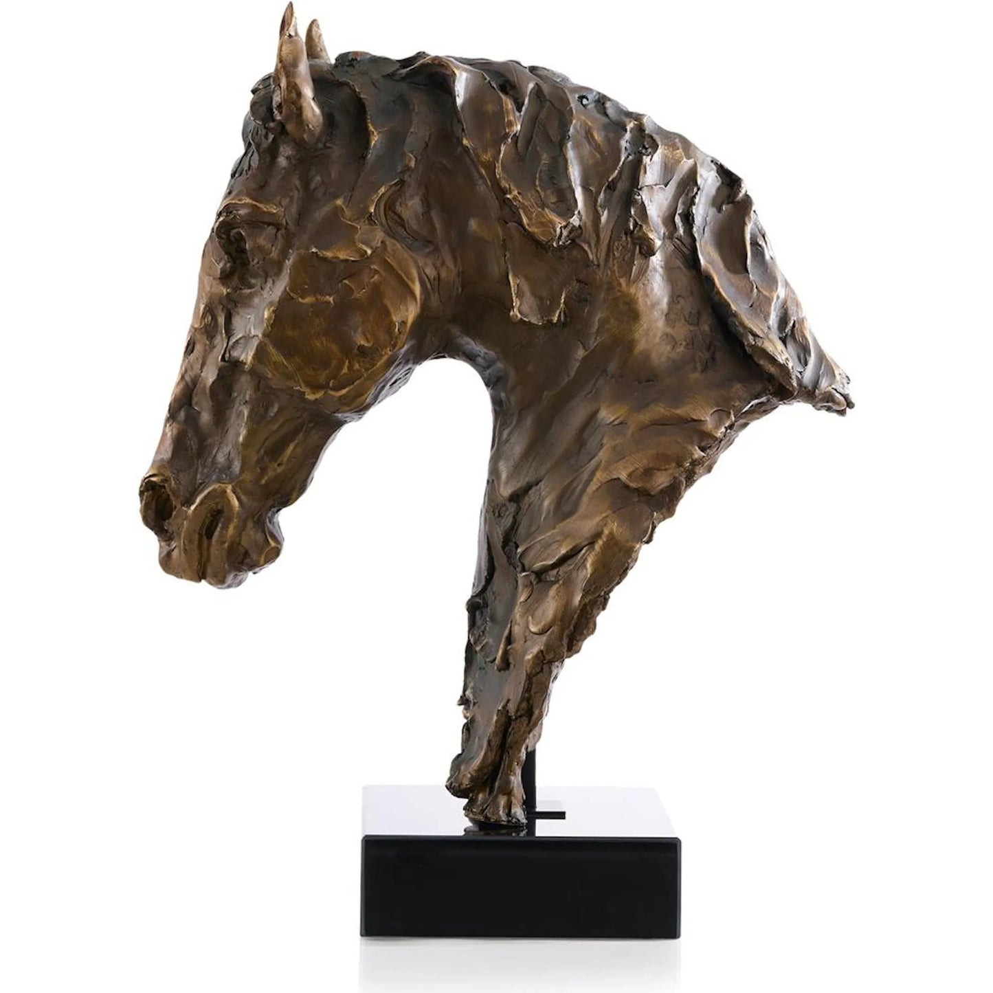 002 SI-2373381 | Additional Silo | Horse Bust on Marble by John-Richard in bronze. Made from unique in a modern style.