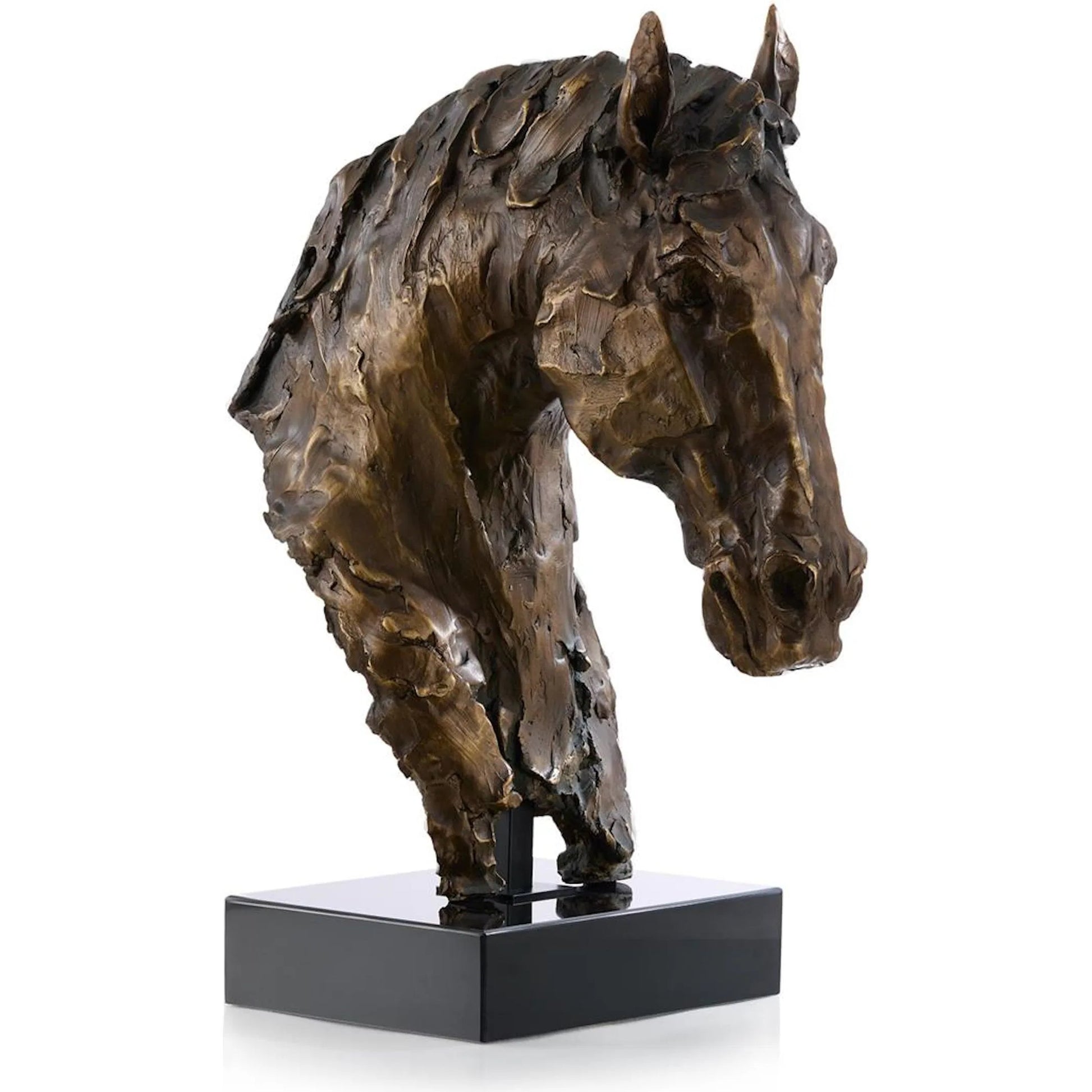 Horse Bust on Marble by John-Richard in bronze. Made from unique in a modern style.
