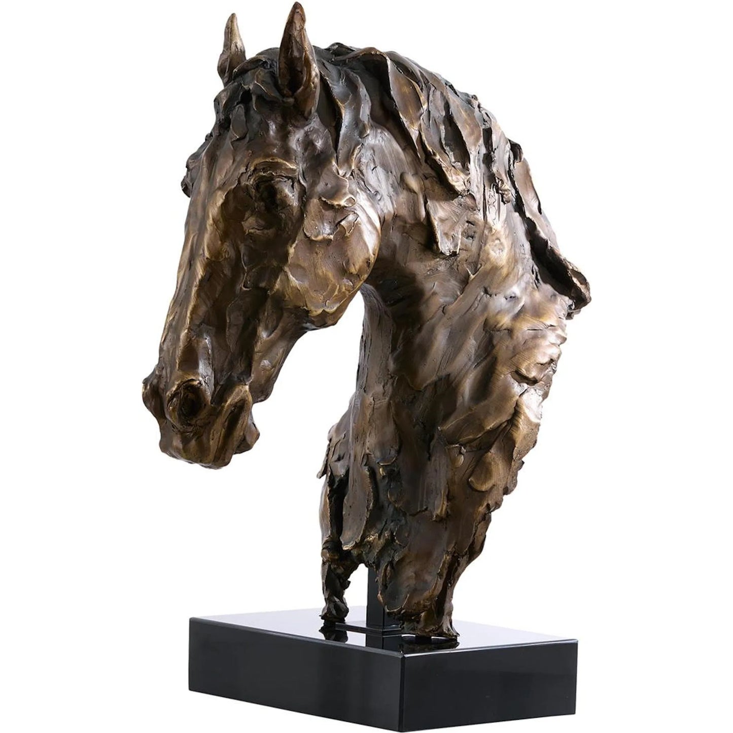 001 SI-2373381 | Primary Silo | Horse Bust on Marble by John-Richard in bronze. Made from unique in a modern style.