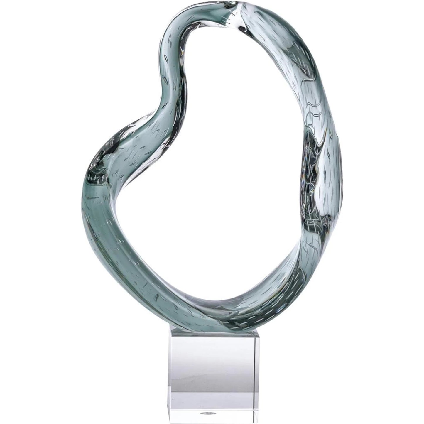 000 SI-2374109 | Primary Silo | Viridian Flux Sculpture on Crystal I by John-Richard in dark green. Made from unique in a modern style.