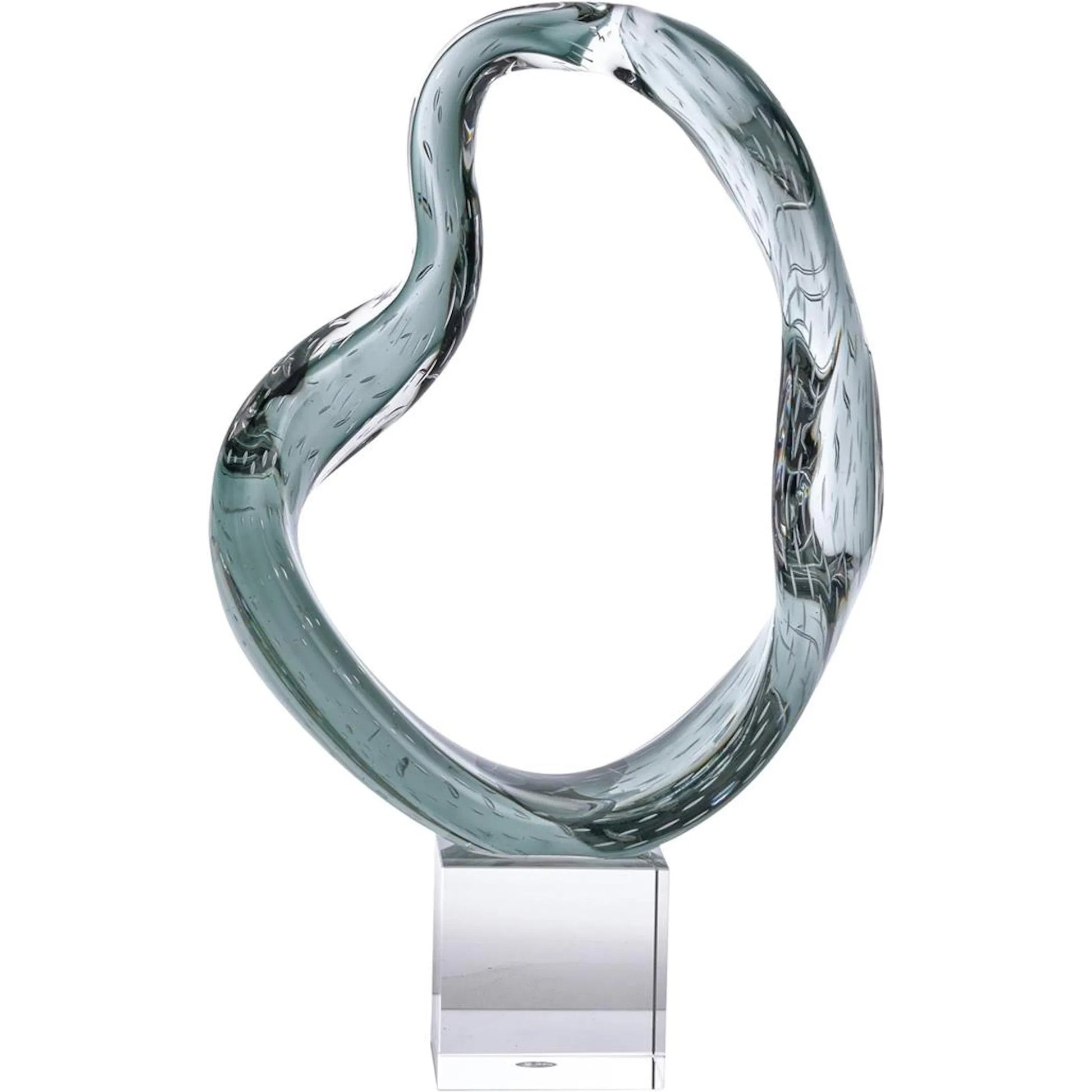 Viridian Flux Sculpture on Crystal I by John-Richard in dark green. Made from unique in a modern style.