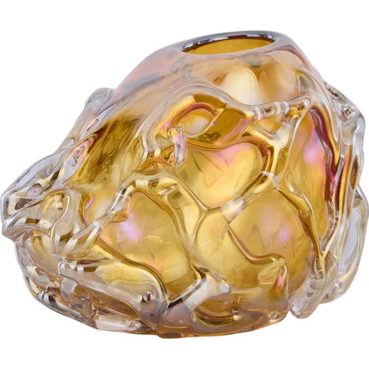 Sun Fragment Vase by John-Richard in gold. Made from unique in a unique style.