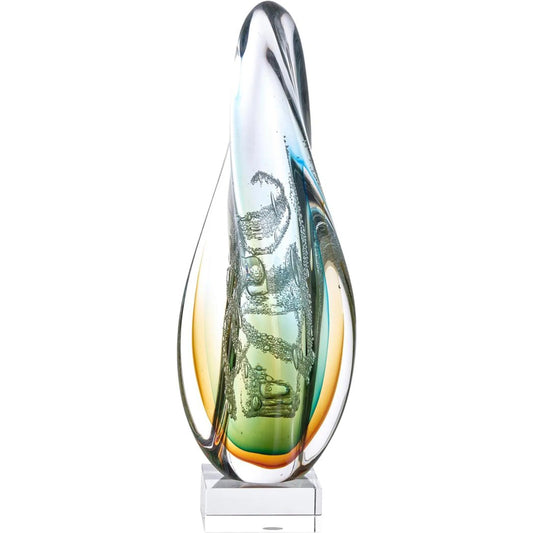 Abstract Aurora Sculpture by John-Richard in multicolored. Made from art glass, crystal in a unique style.