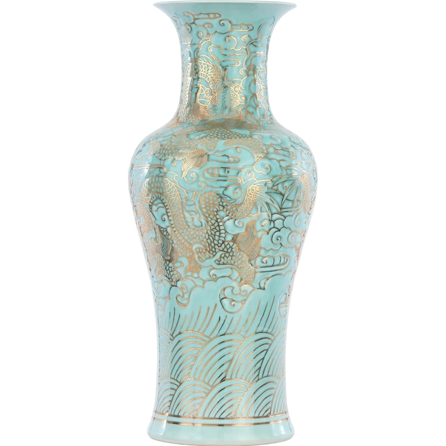 001 SI-2373805 | Primary Silo | Sage Winds Vase by John-Richard in blue-green. Made from unique in a eclectic & global style.