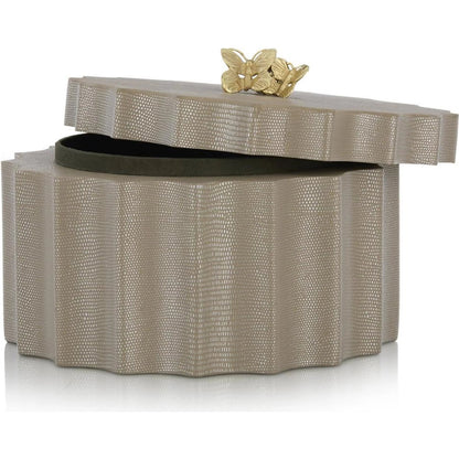Farfalla Box by John-Richard in gray and brass. Made from unique in a modern style.