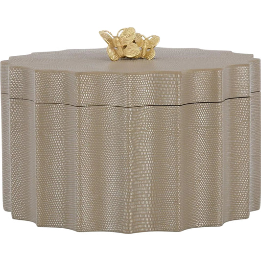Farfalla Box by John-Richard in gray and brass. Made from unique in a unique style.