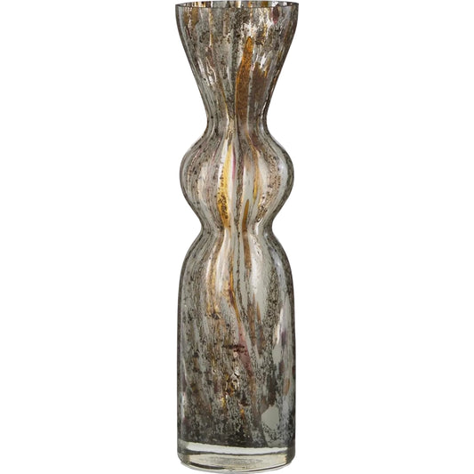 Emanar Vase by John-Richard in gray, brown, black. Made from art glass in a unique style.