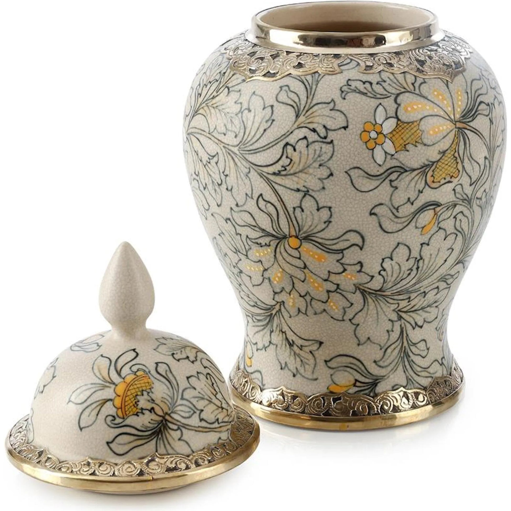 Lidded Foliage Jar by John-Richard. Made from unique in a unique style.