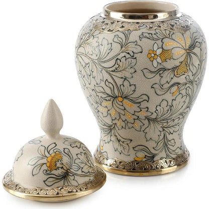 Lidded Foliage Jar by John-Richard. Made from unique in a unique style.