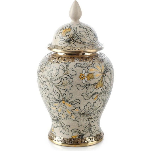 Lidded Foliage Jar by John-Richard. Made from unique in a unique style.