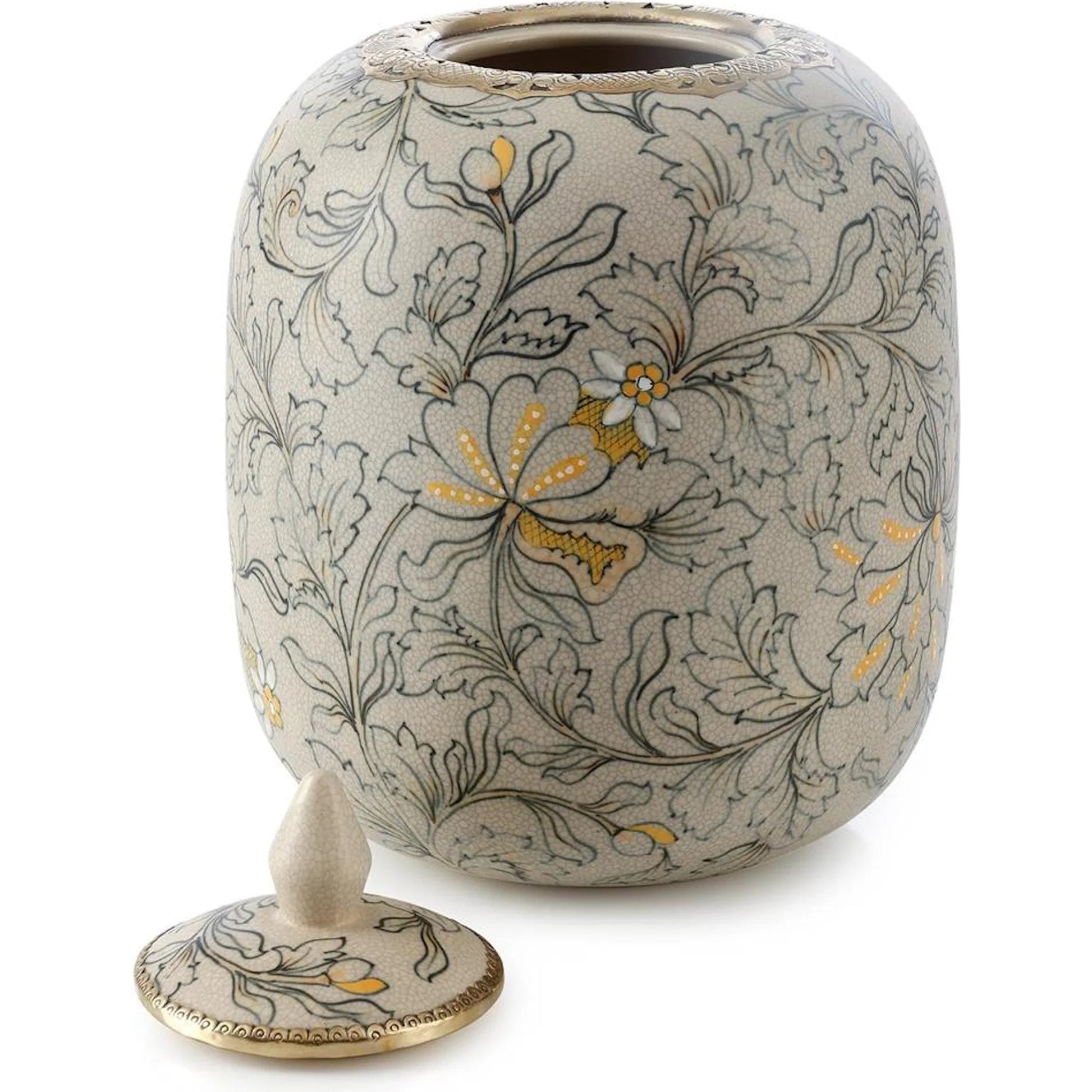 Lidded Foliage Jar by John-Richard. Made from unique in a unique style.