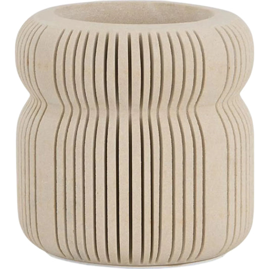 Ranura Vase by John-Richard in cream. Made from unique in a unique style.