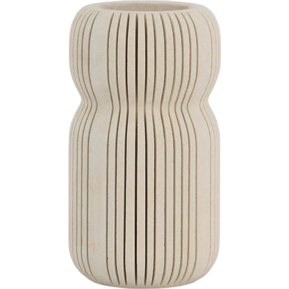 Ranura Vase by John-Richard in cream. Made from unique in a transitional style.