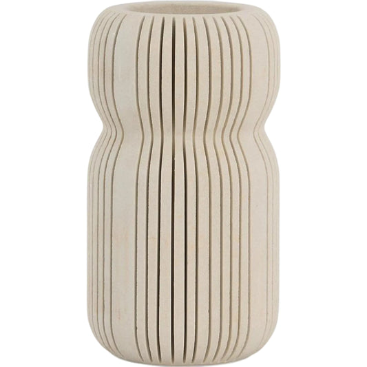 Ranura Vase by John-Richard in cream. Made from unique in a unique style.