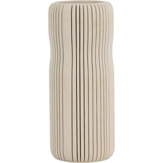 Ranura Vase by John-Richard in cream. Made from unique in a unique style.