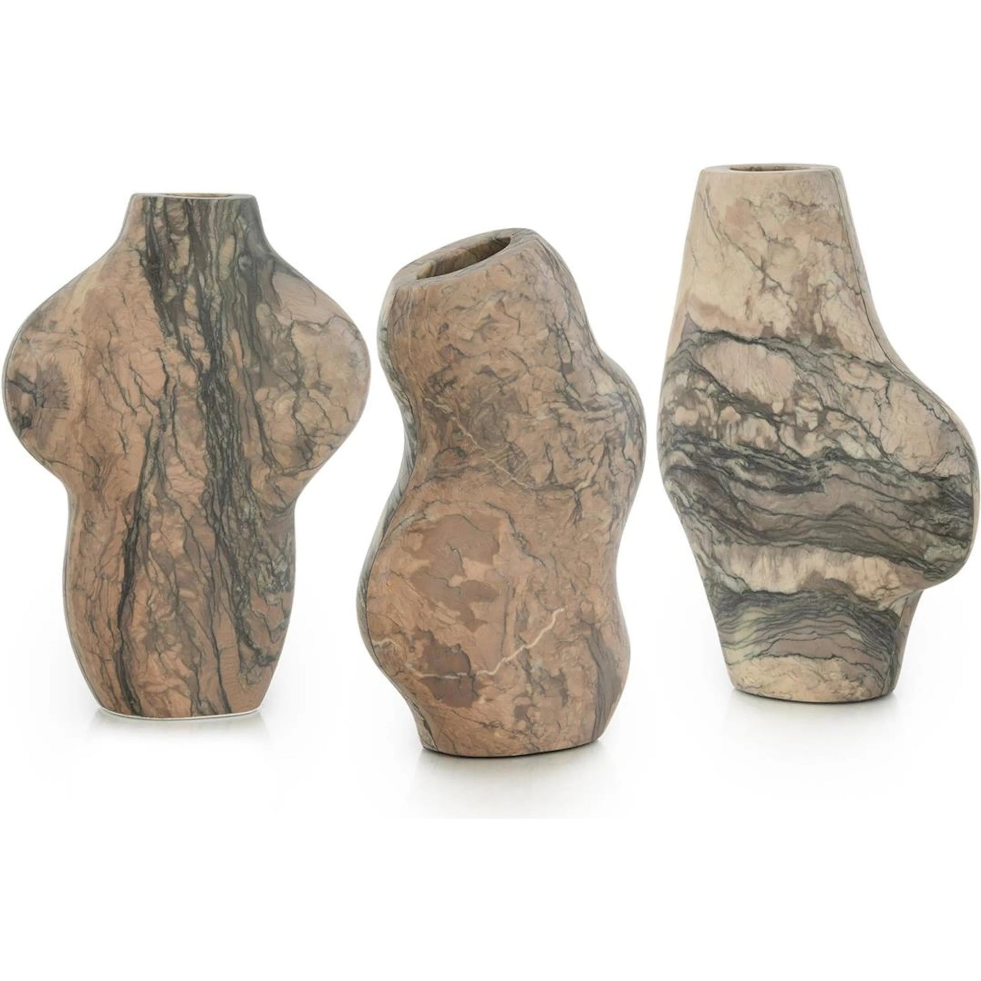 Flowing Marble Vases (Set of 3) by John-Richard in natural. Made from unique in a traditional style.