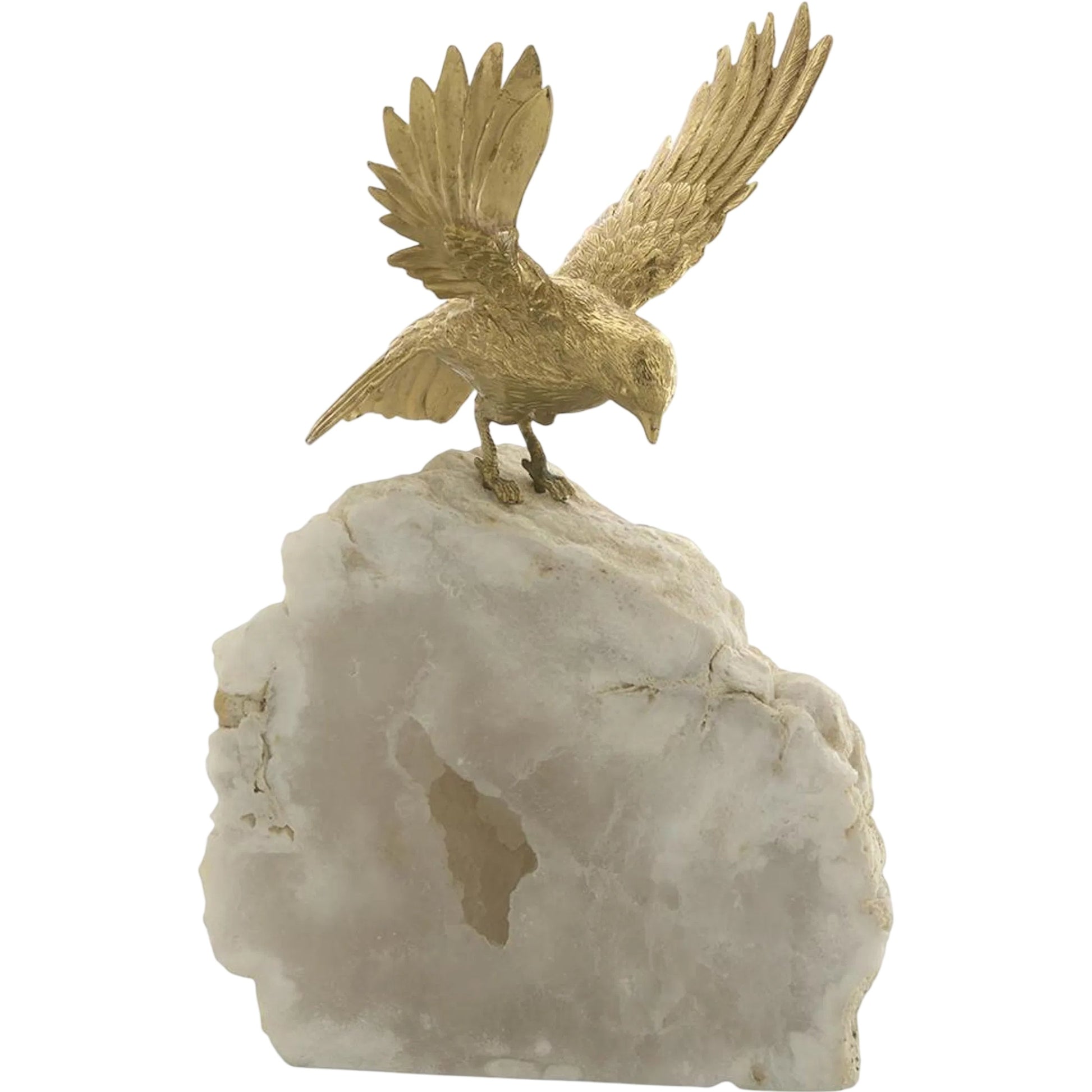 Bird of Prey Sculpture on Quartz by John-Richard. Made from unique in a unique style.