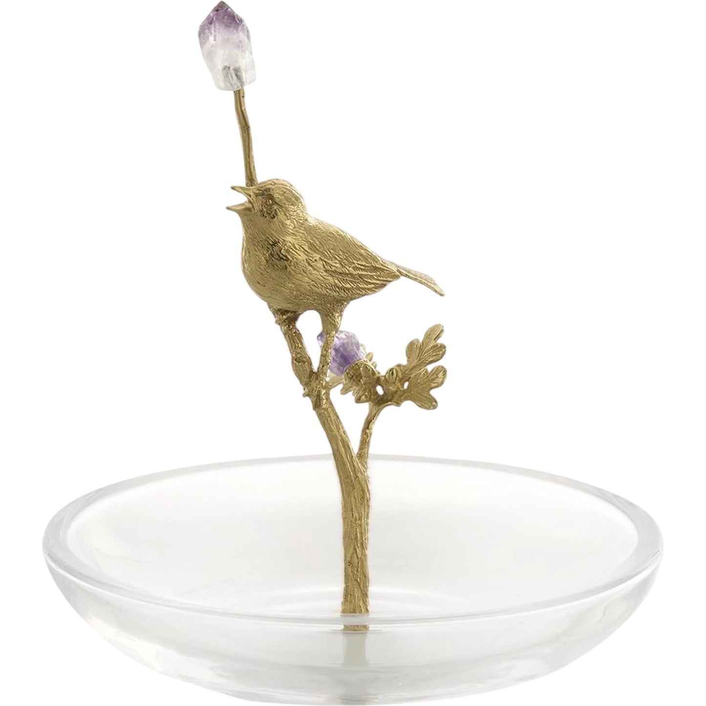 001 SI-2537132 | Primary Silo | Brass Bird Sculpture on Glass by John-Richard. Made from unique in a unique style.