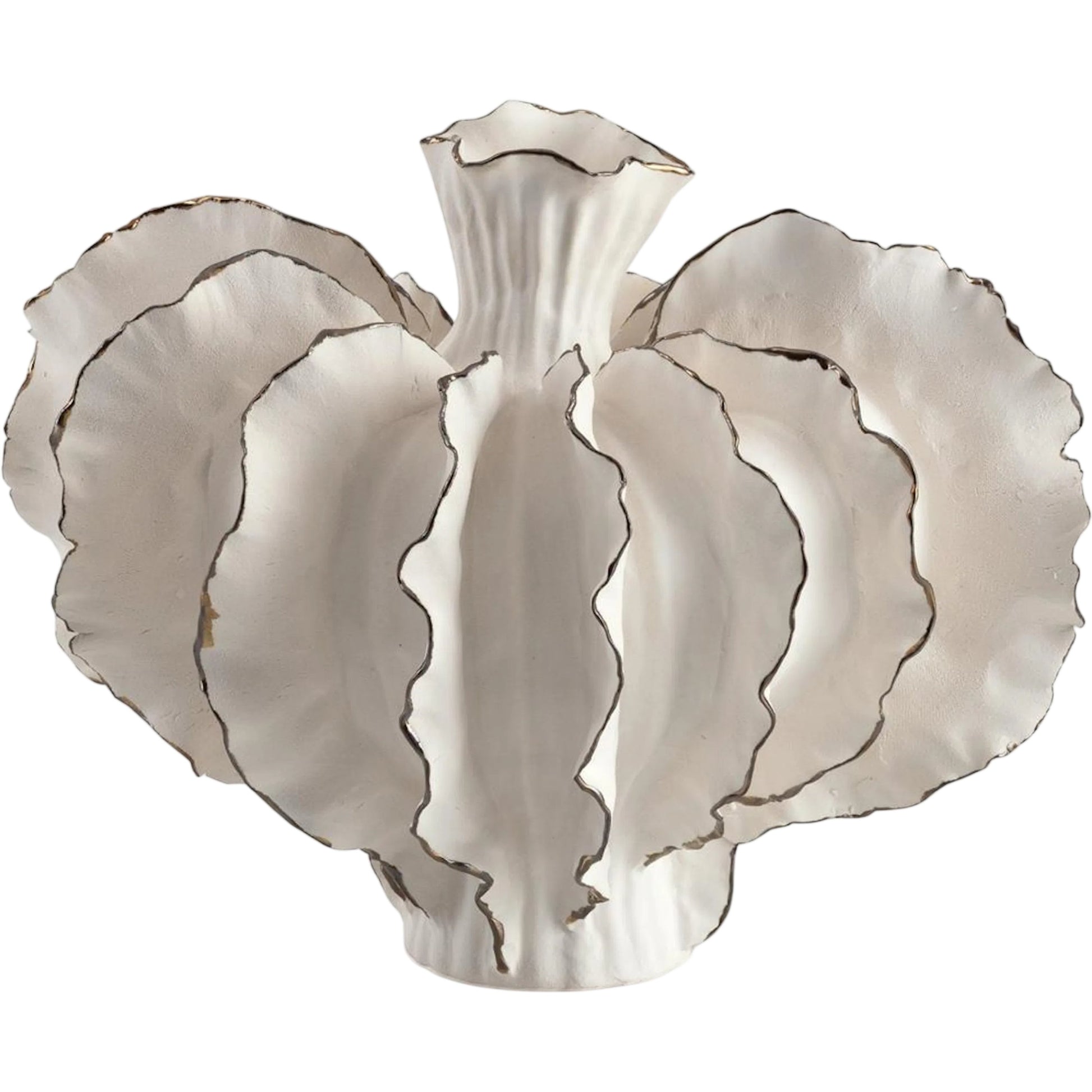 Rippling Porcelain Vase by John-Richard. Made from unique in a unique style.