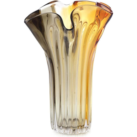 Amber Ruffles Vase by John-Richard. Made from unique in a eclectic & global style.