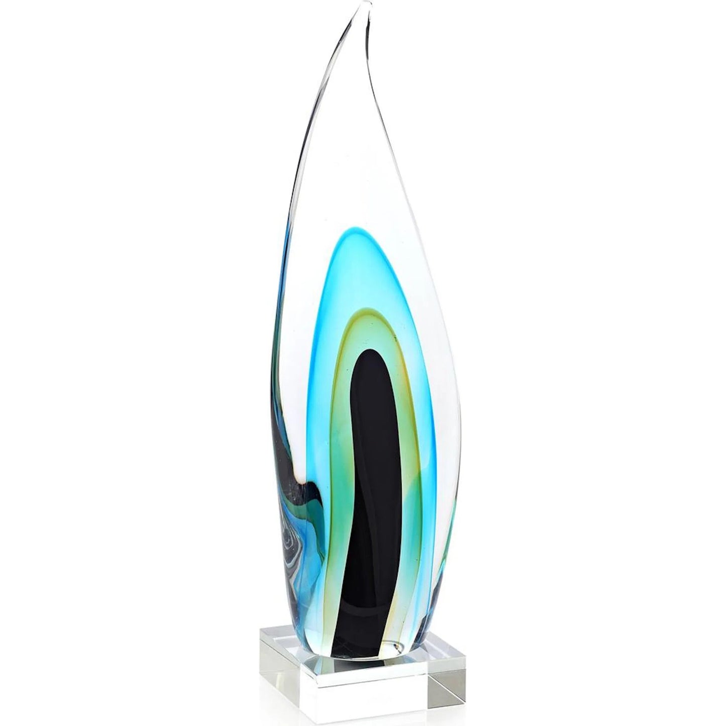 001 SI-2537322 | Primary Silo | Glass Wisp Sculpture on Crystal by John-Richard. Made from unique in a unique style.