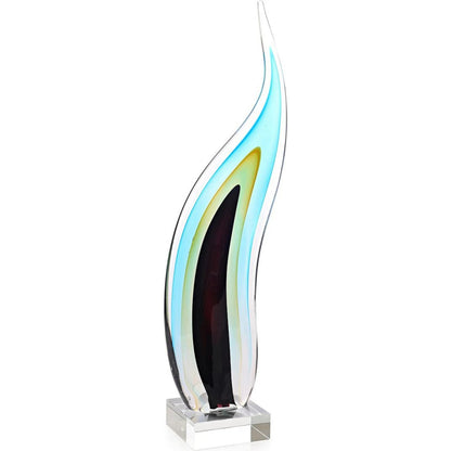 Glass Wisp Sculpture on Crystal by John-Richard. Made from unique in a unique style.