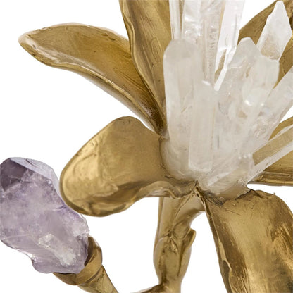 Embellished Blossom Sculpture on Crystal by John-Richard. Made from unique in a unique style.