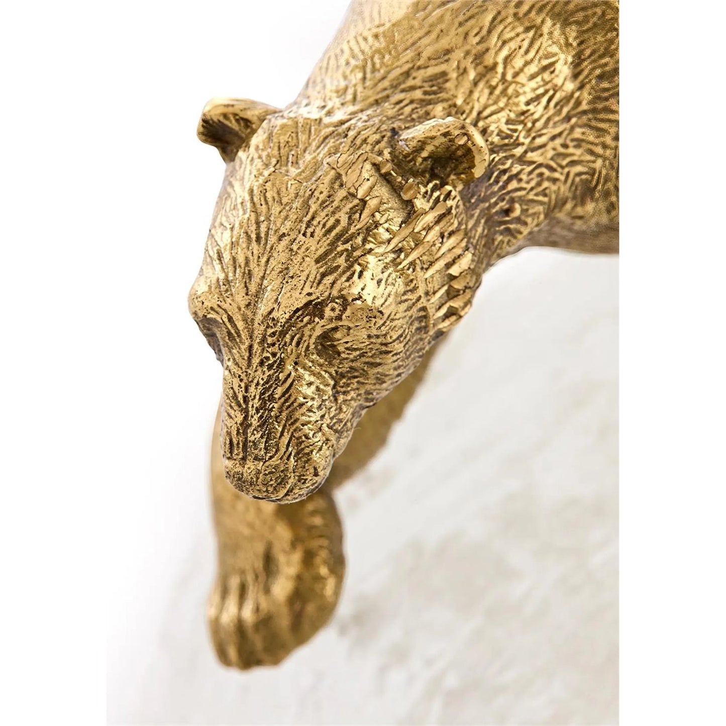 001 SI-2629134 | Unknown | Brass Bear Sculpture on Selenite by John-Richard. Made from unique in a unique style.