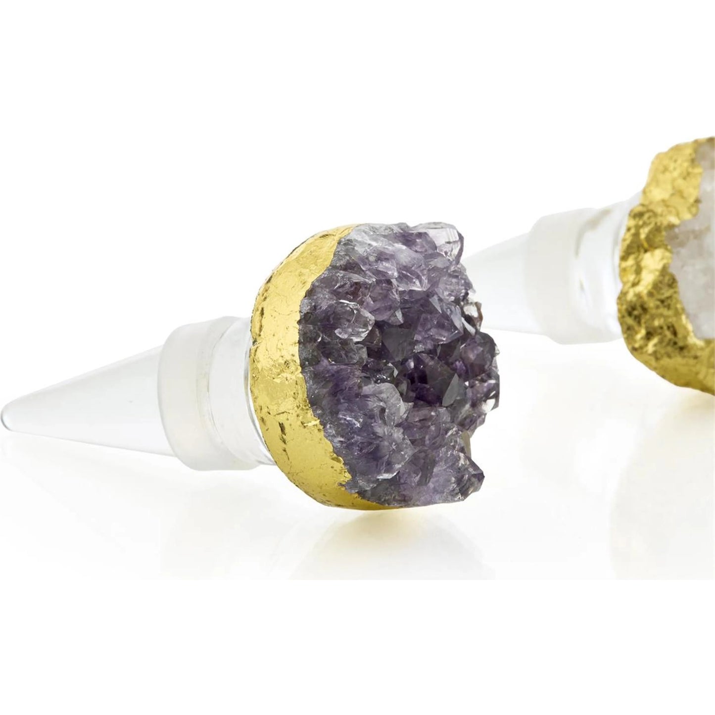 002 SI-2629487 | Closeup | Quartz Crystal Bottle Stoppers (Set of 4) by John-Richard. Made from unique in a unique style.