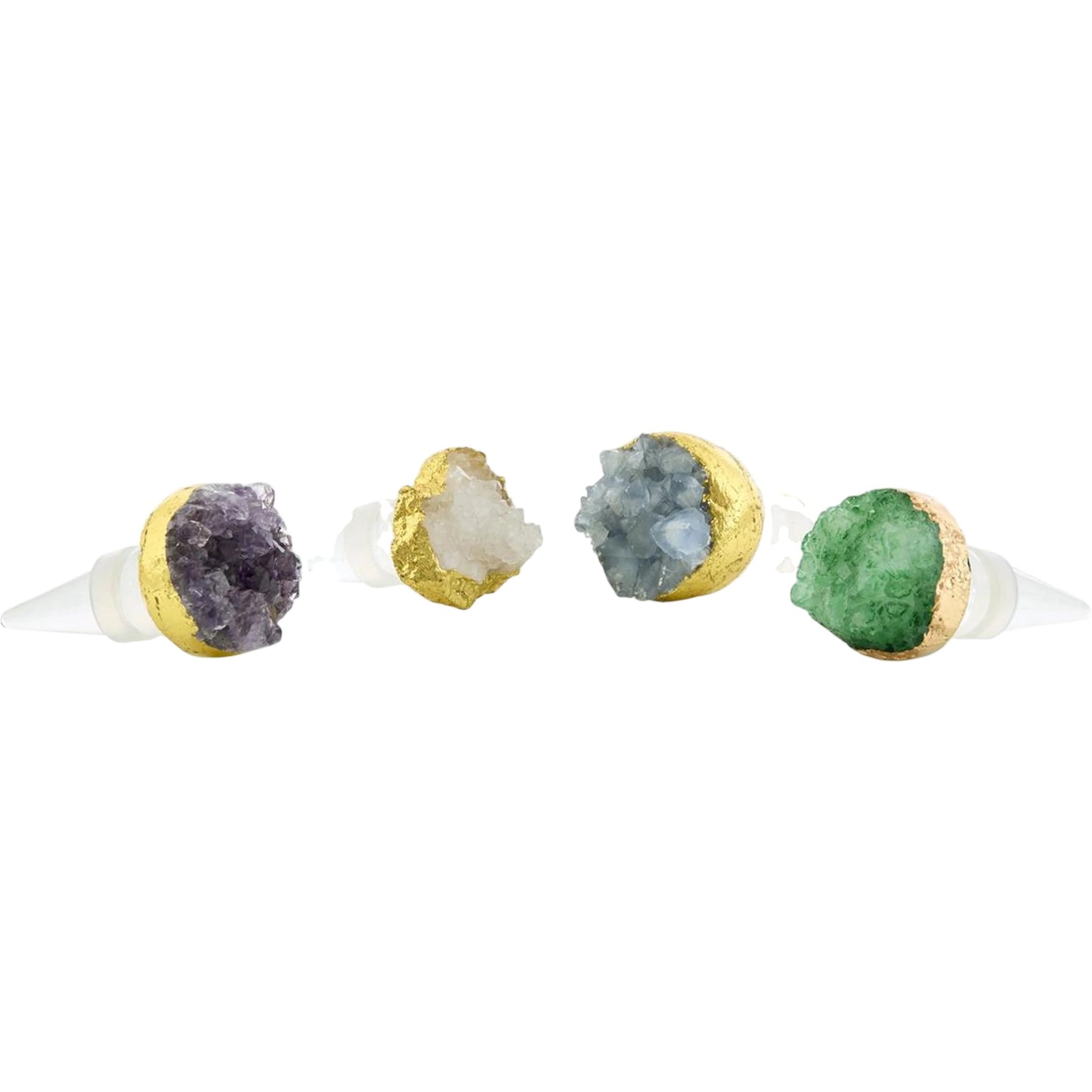 000 SI-2629487 | Primary Silo | Quartz Crystal Bottle Stoppers (Set of 4) by John-Richard. Made from unique in a unique style.