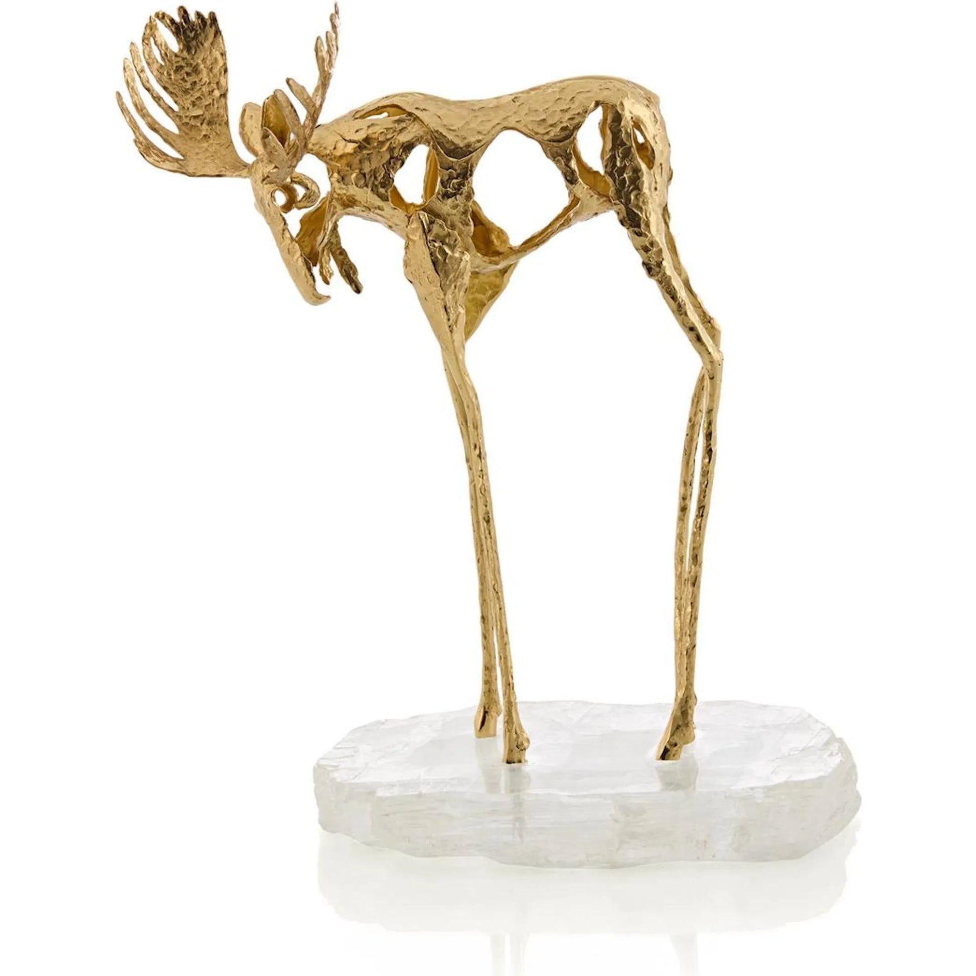 Abstract Moose Sculpture on Selenite I by John-Richard. Made from unique in a unique style.