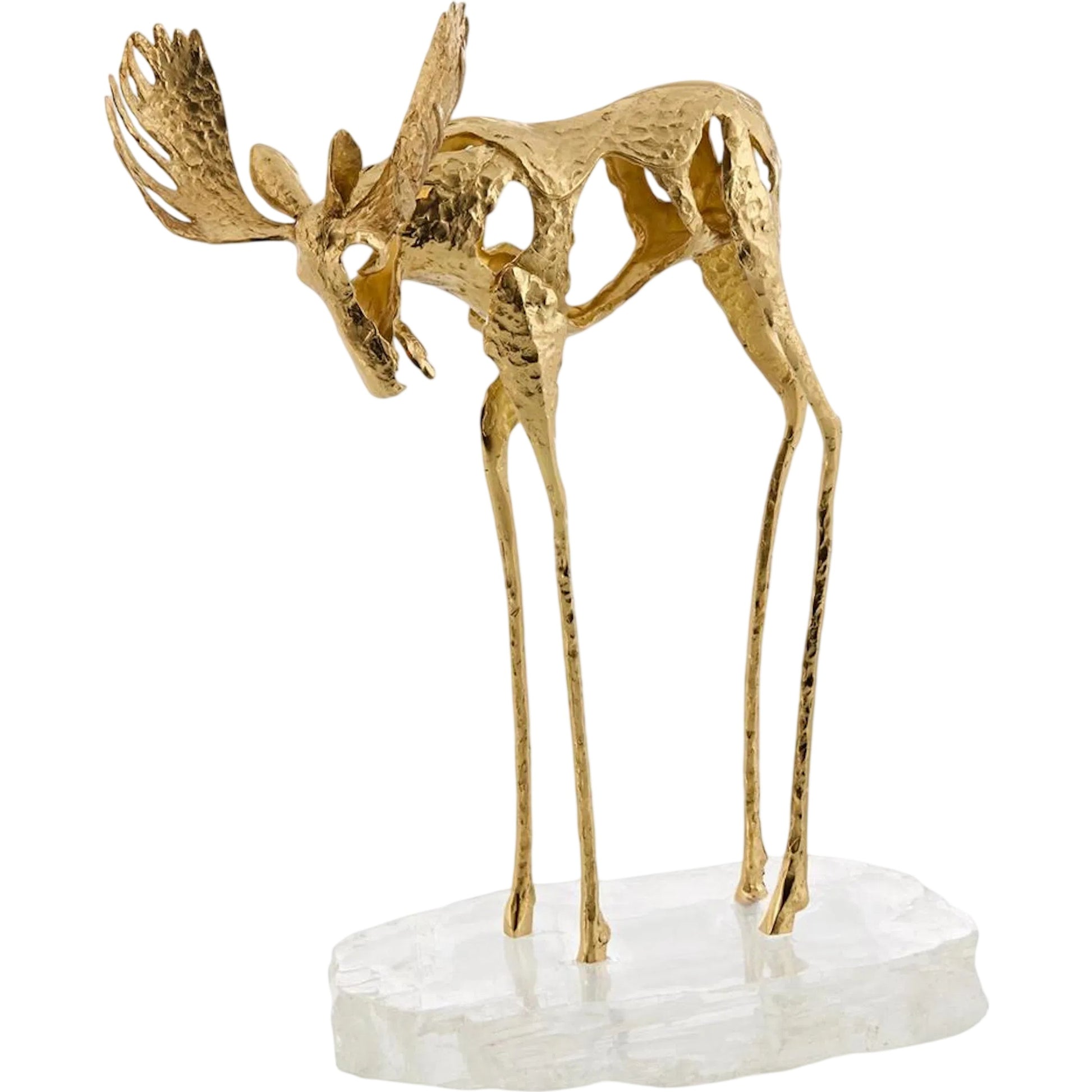 Abstract Moose Sculpture on Selenite I by John-Richard. Made from unique in a unique style.
