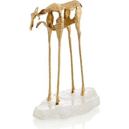 Abstract Moose Sculpture on Selenite II by John-Richard. Made from unique in a unique style.